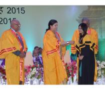 Chief Guest Presenting the Director's Gold Medal to Ms. Anudeep Nain