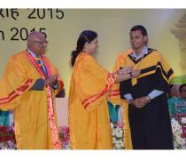 Chief Guest Presenting the President of India Gold Medal to Mr. Sushant Sachan