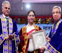 Chief Guest Prof Ashutosh Sharma with Director and Chairman of BoG